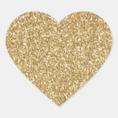 Gold Glitz Glitzer Herz-Aufkleber (Vorderseite)