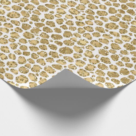 Gold Glitz Glitzer Leopard Geschenkpapier (Ecke)