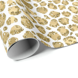 Gold Glitz Glitzer Leopard Geschenkpapier