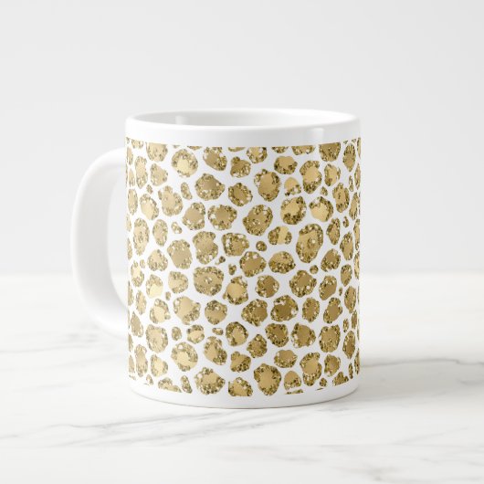 Gold Glitz Glitzer Leopard     Jumbo-Tasse (Vorderseite Links)