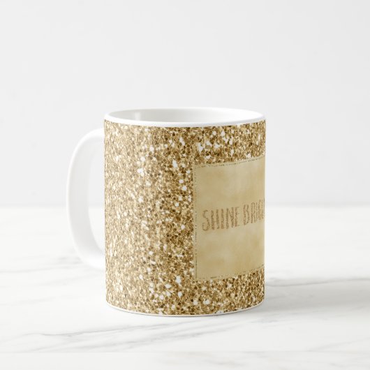 Gold Glitz Glitzer Sparkle Kaffeetasse (Vorderseite Links)