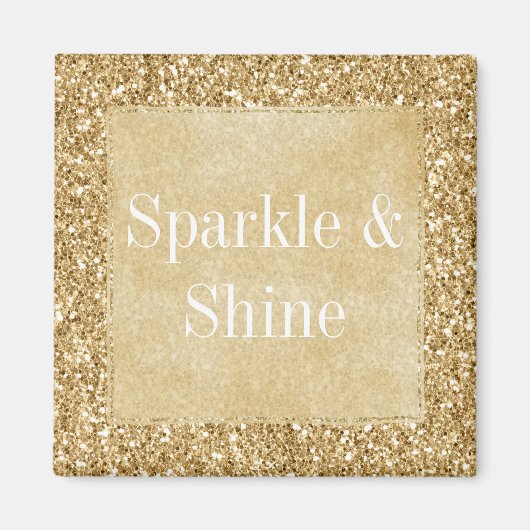Gold Glitz Glitzer Sparkle Magnet (Vorne)