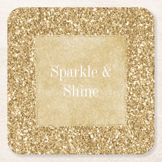 Gold Glitz Glitzer Sparkle Rechteckiger Pappuntersetzer (Vorderseite)