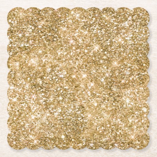 Gold Glitz Glitzer Untersetzer (Vorderseite)