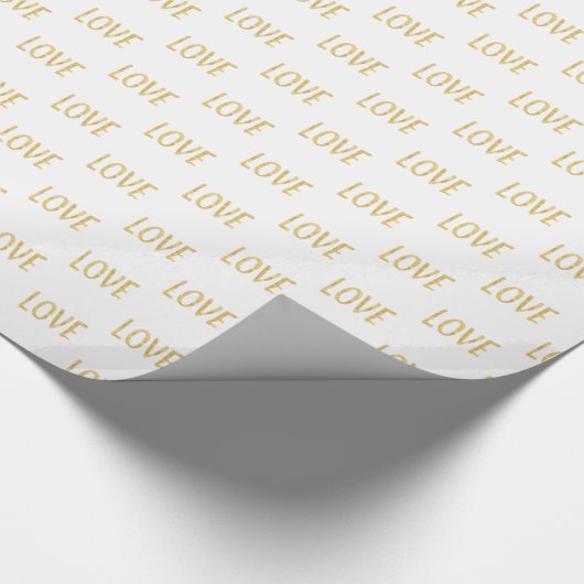 Gold Glitz Liebe Geschenkpapier (Ecke)