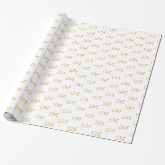 Gold Glitz Liebe Geschenkpapier (Ungerollt)