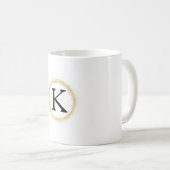 Gold Glitz Monogram Kaffeetasse (VorderseiteRechts)