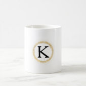 Gold Glitz Monogram Kaffeetasse (Mittel)