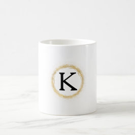 Gold Glitz Monogram Kaffeetasse