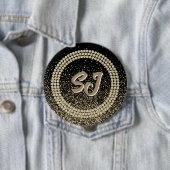 Gold Glitz Rhinestone Monogramm Knopf Button (Beispiel)