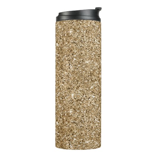 Gold Glitz Sparkle Glam Thermosbecher (Nach links gedreht)