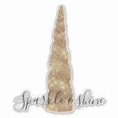 Gold Glitz Unicorn Sparkle Aufkleber (Vorderseite)