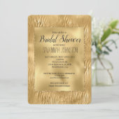 Gold Glitz Zebra Print Brautparty Einladung (Stehend Vorderseite)