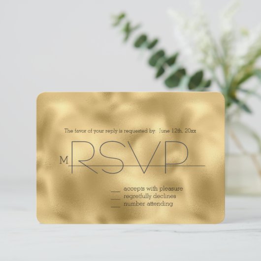 Gold Glitz Zebra Print UAWG RSVP Karte (Stehend Vorderseite)