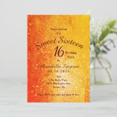 Gold Glitzer 16 . Geburtstag 16 Geburtstag Einladung (Stehend Vorderseite)