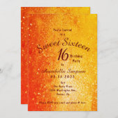 Gold Glitzer 16 . Geburtstag 16 Geburtstag Einladung (Vorne/Hinten)