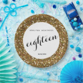 Gold Glitzer 18. Geburtstag Pappteller (Party)