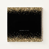 Gold Glitzer 2022 Abschluss Guest Book Black Notizblock (Rückseite)