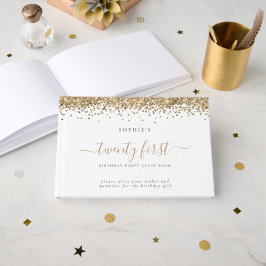 Gold Glitzer 21. Geburtstagsparty Gästebuch