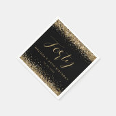 Gold Glitzer 40 Geburtstagsparty Personalisiert Serviette (Ecke)