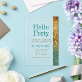 Gold Glitzer 40. Party Acryleinladungen (In Situ (Hochzeit))