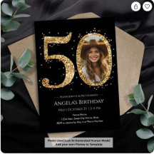 Gold Glitzer 50. Geburtstag Foto