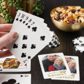 Gold Glitzer 50. Geburtstagsparty Foto Spielkarten (In Situ)