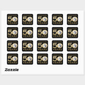 Gold Glitzer 50 Jahre Foto Template Squar Quadratischer Aufkleber (Blatt)