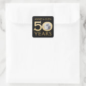 Gold Glitzer 50 Jahre Foto Template Squar Quadratischer Aufkleber (Tasche)