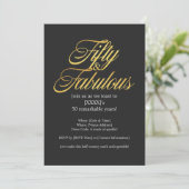 Gold Glitzer 50 und fabelhafte Moderne 50. Geburts Einladung (Stehend Vorderseite)
