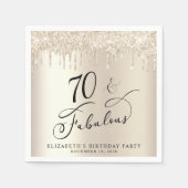Gold Glitzer 70. Geburtstagsparty Serviette (Vorderseite)