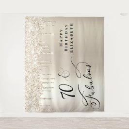 Gold Glitzer 70. Geburtstagsparty Wandteppich