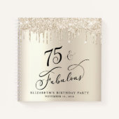 Gold Glitzer 75. Geburtstagsparty Gästebuch Notizblock (Vorderseite)