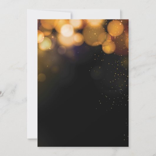 Gold Glitzer 80. Geburtstag Einladung (Rückseite)