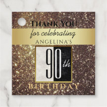 Gold Glitzer 90. Geburtstag Vielen Dank