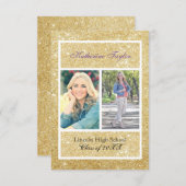 Gold Glitzer Abschluss Ankündigung 2 Fotos 3x5 (Vorne/Hinten)