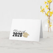 Gold Glitzer Abschluss Class 2020 Karte (Gelbe Blume)