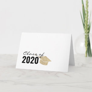 Gold Glitzer Abschluss Class 2020 Karte