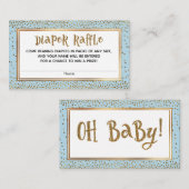 Gold Glitzer Accents Baby Blue Diaper Raffingkarte Begleitkarte (Vorne/Hinten)