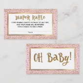 Gold Glitzer Accents Pink Diaper Raffekarten für K Begleitkarte (Vorne/Hinten)