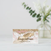 Gold Glitzer Agate Modernes Elegantes Makeup Haar Visitenkarte (Stehend Vorderseite)