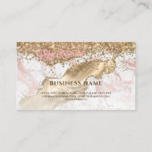Gold Glitzer Agate Modernes Elegantes Makeup Haar Visitenkarte (Rückseite)