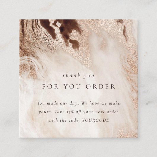 Gold Glitzer Agate Vielen Dank für Ihre Bestellung Quadratische Visitenkarte (Vorderseite)