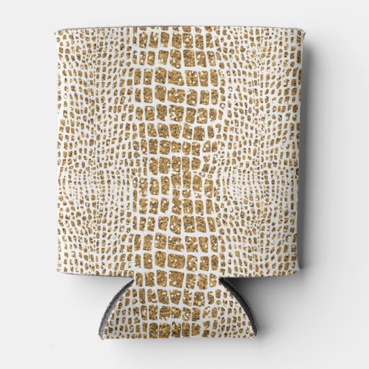 Gold Glitzer Alligator Print Dosenkühler (Vorderseite)