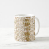 Gold Glitzer Alligator Print Kaffeetasse (VorderseiteRechts)