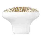 Gold Glitzer Alligator Print Keramikknauf (Seitenansicht)