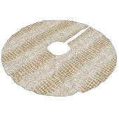 Gold Glitzer Alligator Print Leinenimitat Weihnachtsbaumdecke (Schrägansicht)