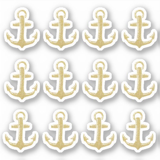 Gold Glitzer Anchor Aufkleber (Vorderseite)