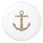 Gold Glitzer Anchor Nautical Glam Modern Keramikknauf (Vorderseite)