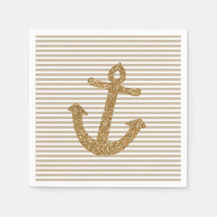 Gold Glitzer Anchor Serviette